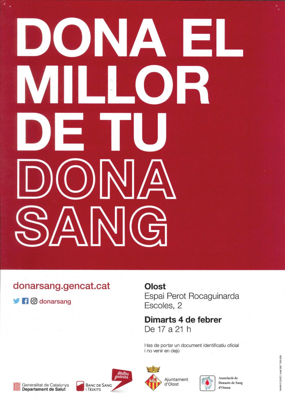 Campanya de donació de sang a Olost